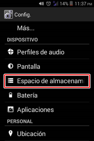 Entrar al espacio de almacenamiento en cómo liberar memoria en tu móvil Android