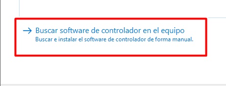 Selecciona buscar software e controlador del equipo