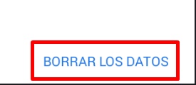 Borra los datos en google chrome para Android