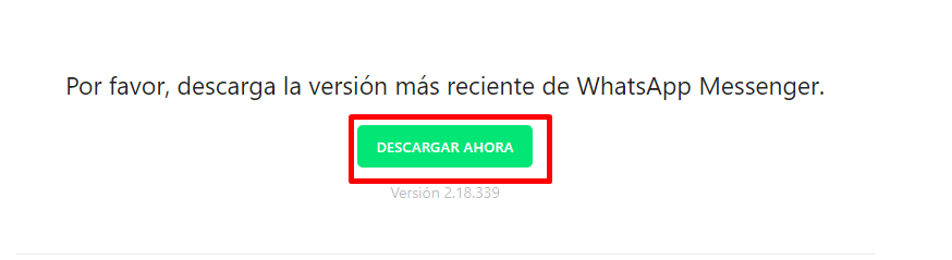 Haz clic en descargar ahora en la página de Whatsapp