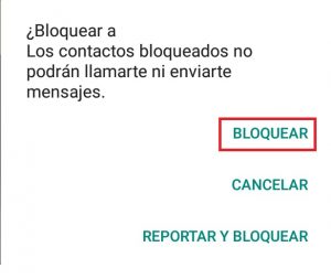 bloquear número desconocido en WhatsApp