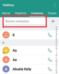 buscar contacto en la libreta de contacto