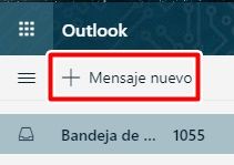 Haz clic en mensaje nuevo en Outlook.com