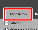 Haz clic en la pestaña disposición de Word