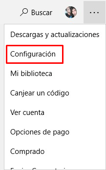 En el menú desplegable selecciona configuración