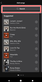 Toca el botón de búsqueda de Spotify y busca un artista