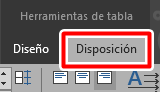 Selecciona disposición en Word