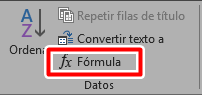 Selecciona Formula en Word