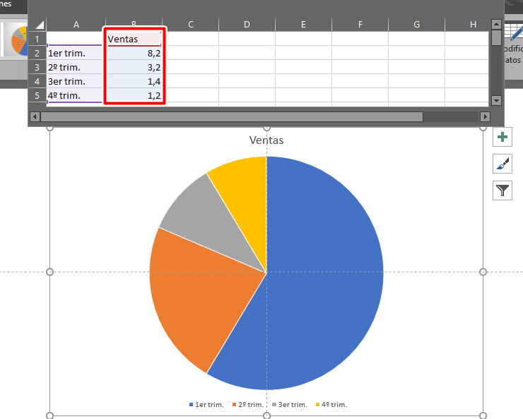 Reemplaza los datos de las celdas tipo Excel en PowerPoint