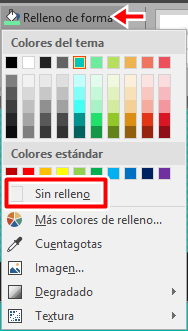 Quita el relleno de la forma en Powerpoint