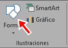 Selecciona la opción forma de Powerpoint