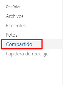 Selecciona compartido en OneDrive