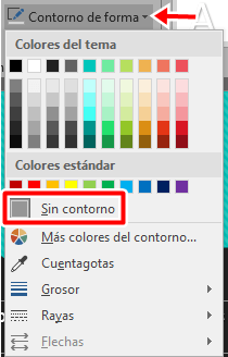 Quita el contorno de la forma en Powerpoint